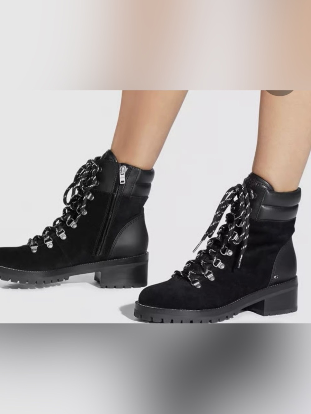 Coach black combat boots